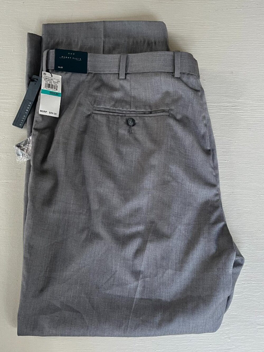 perry ellis men's 46 x 32 gray pants NWT
